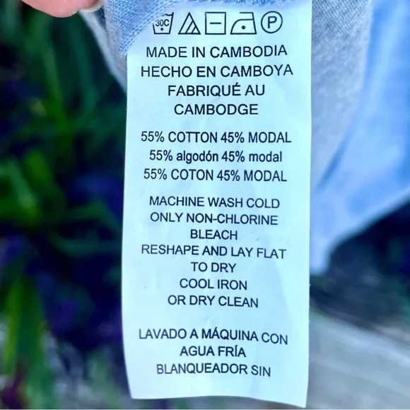 Michael Kors Tencel Blouse Top Ruched Sleeve Chambray - Picture 7 of 8